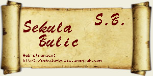 Sekula Bulić vizit kartica